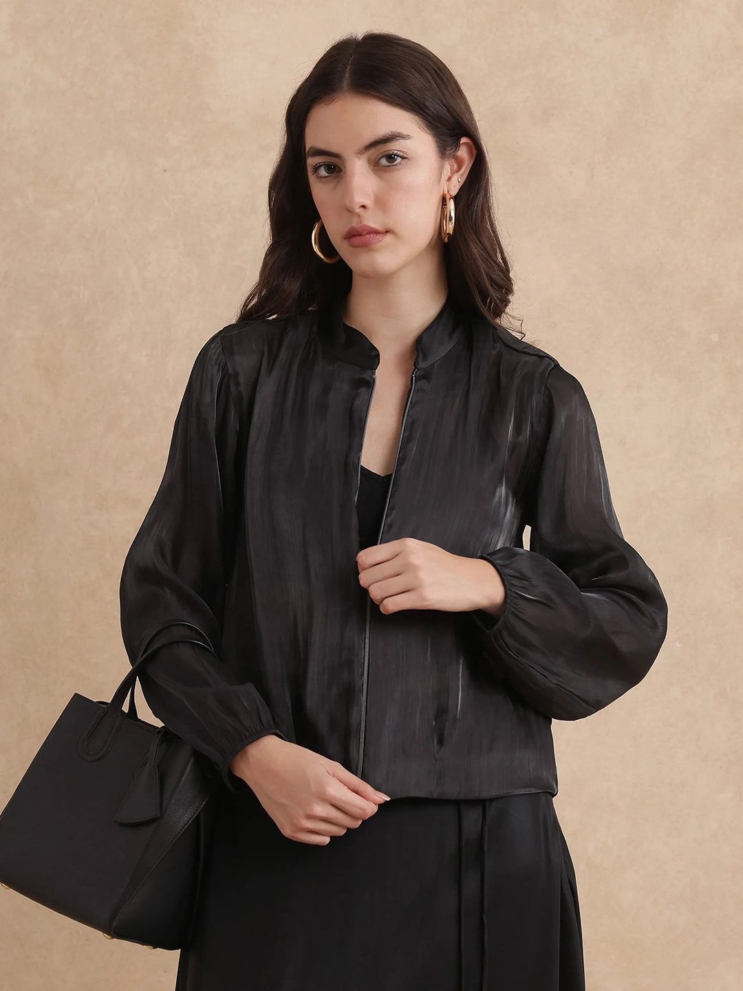 

RAREISM Women Cotton Tailored Jacket, Black