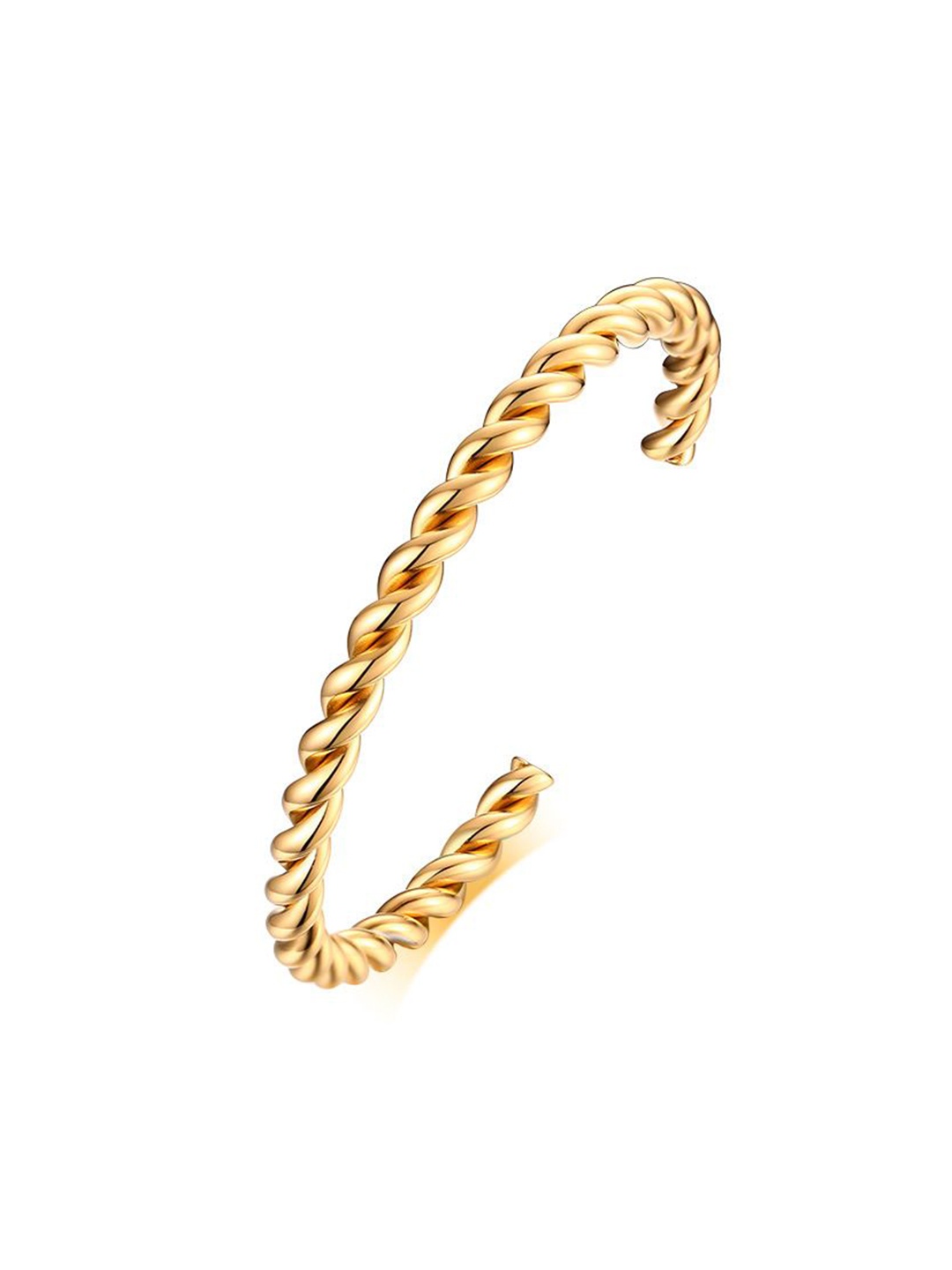 

Just Lil Things Gold-Plated Twisted Rope Styled Cuff Bracelet