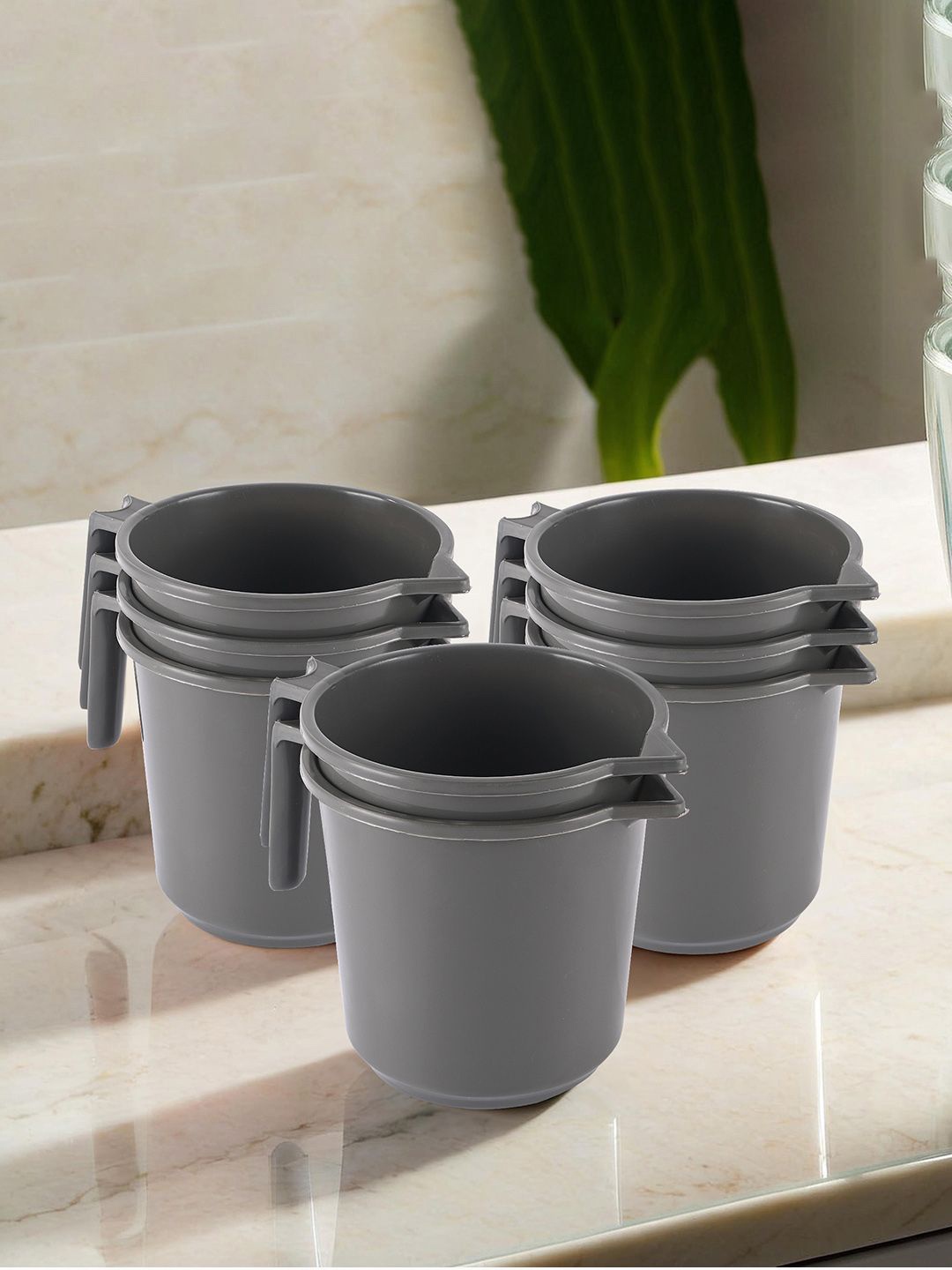 

Kuber Industries Grey 8 Pieces Lightweight Mugs 1 L Each
