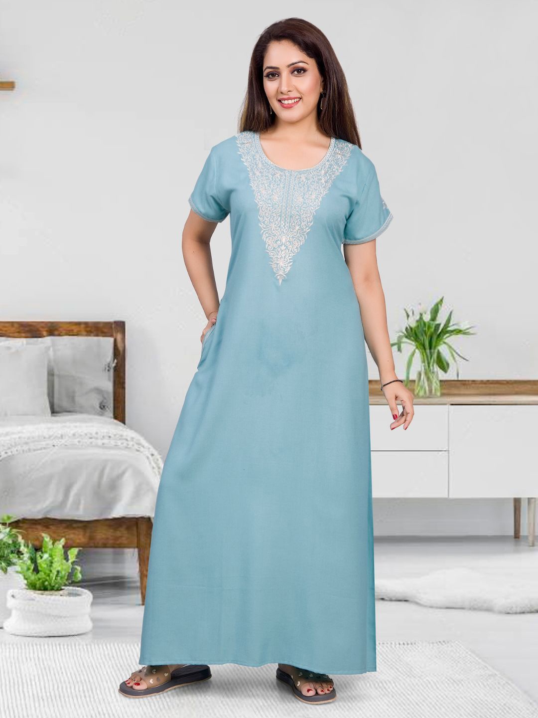 

EliteZilla Printed Maxi Nightdress, Green