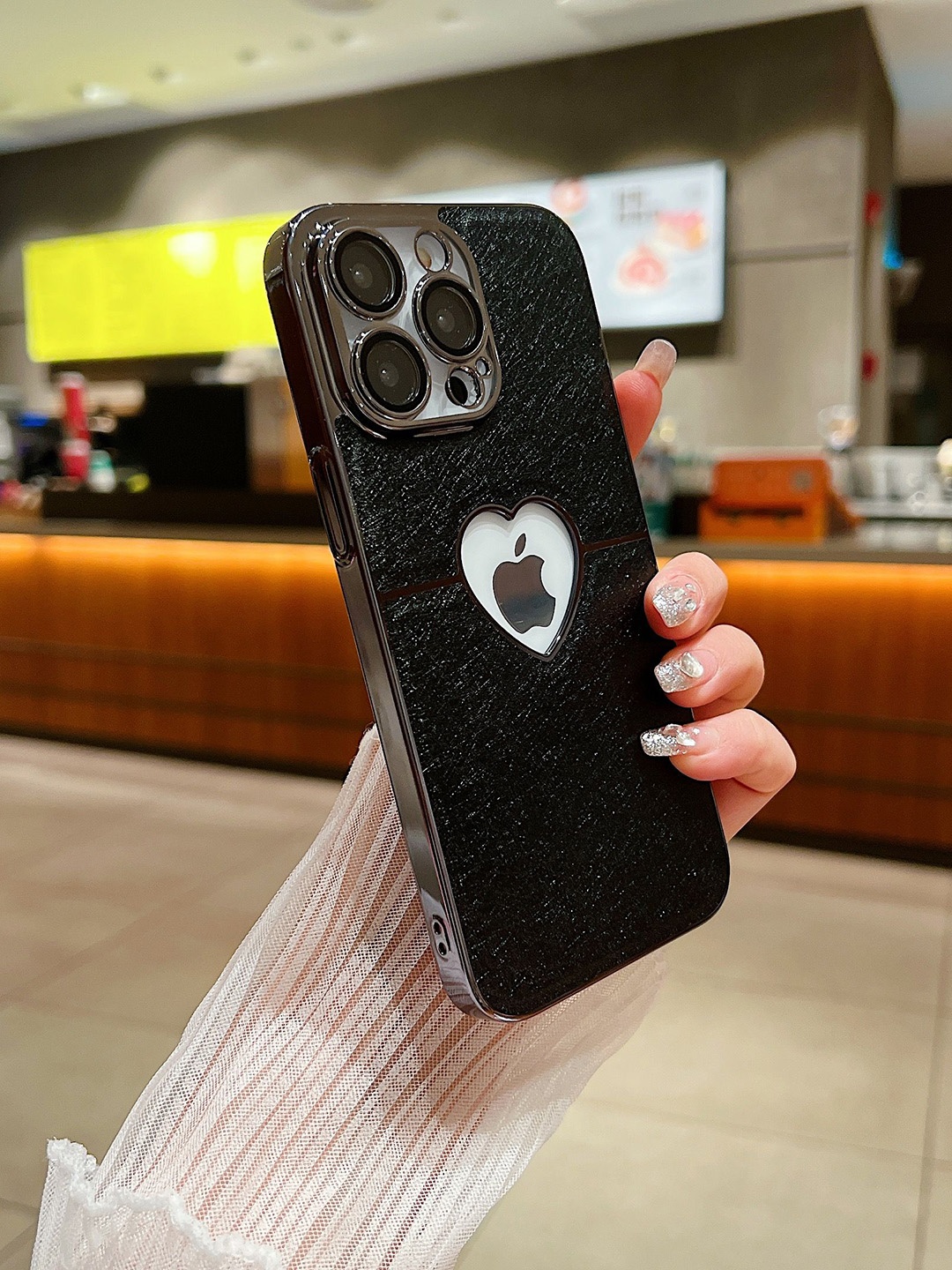 

Luxury Kase Textured Printed iPhone 12 Pro Max Back Case, Black