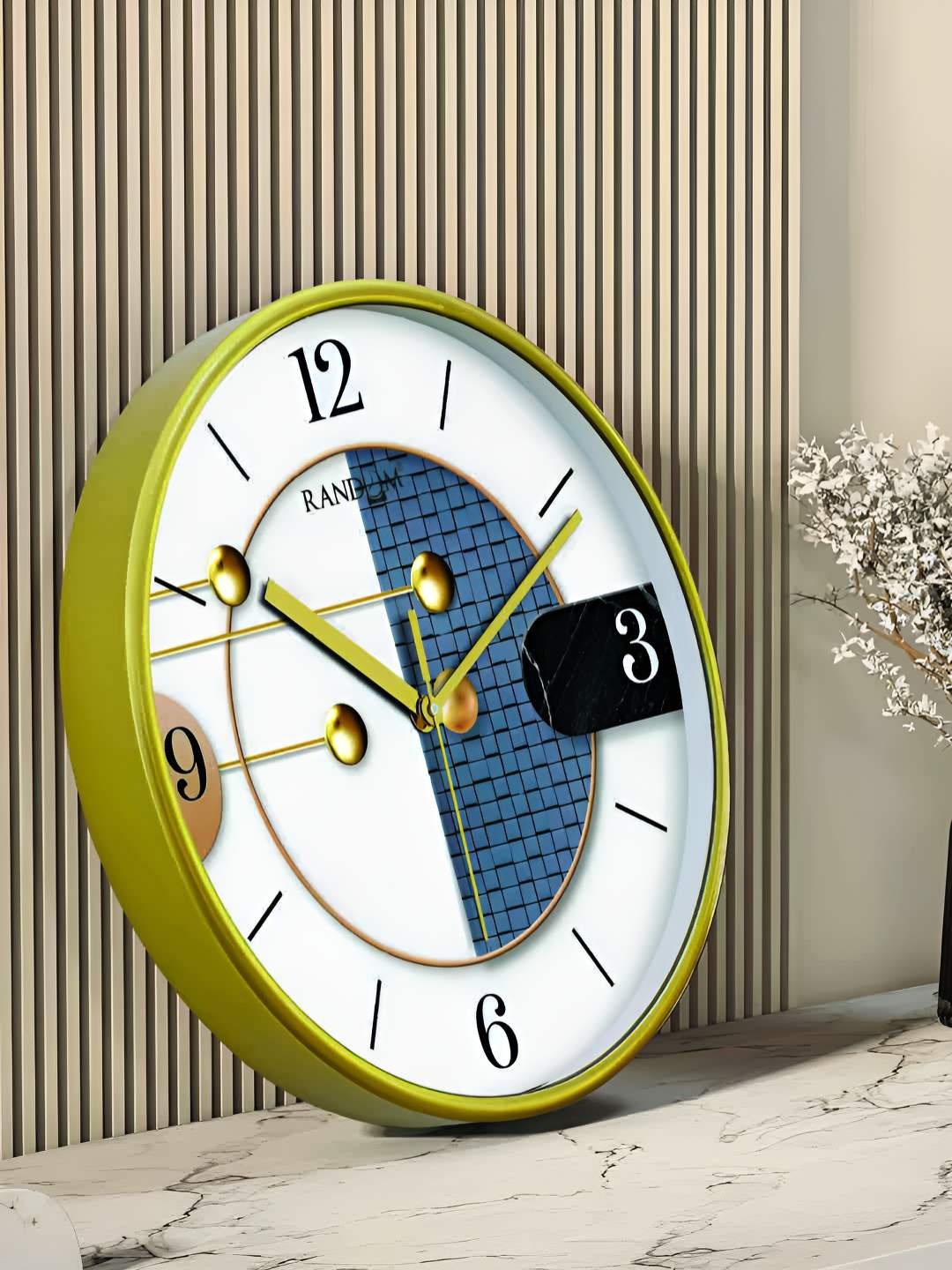 

RANDOM Printed Round Shaped Sweep Silent Movement Contemporary Wall Clock, Green