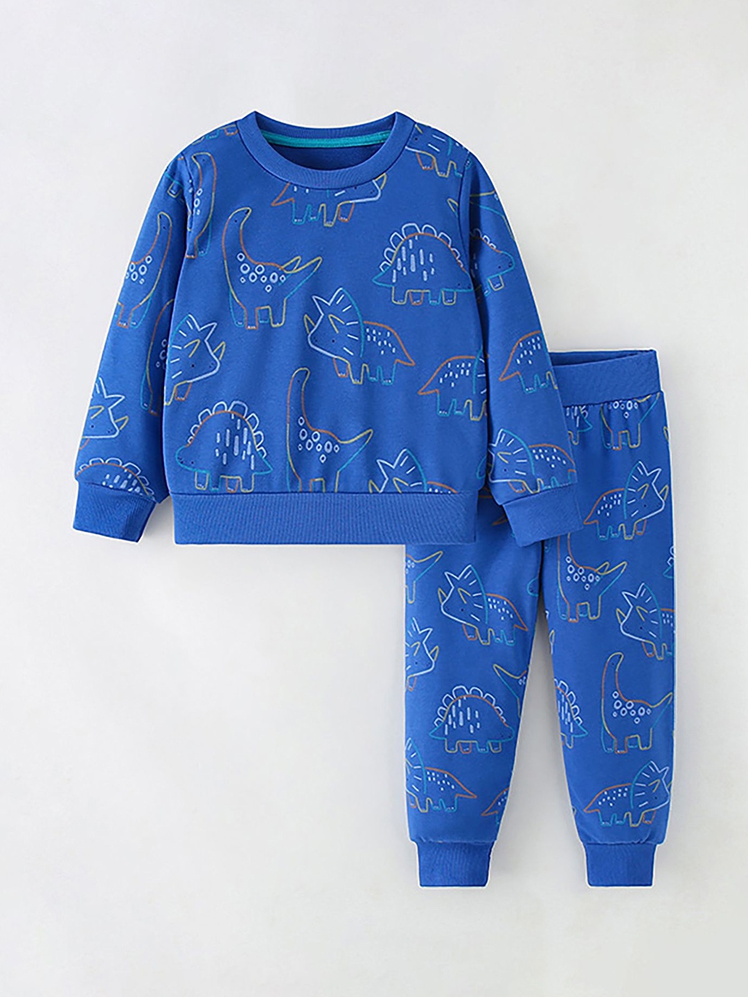 

LULU & SKY Girls Printed Pure Cotton Night suit, Blue