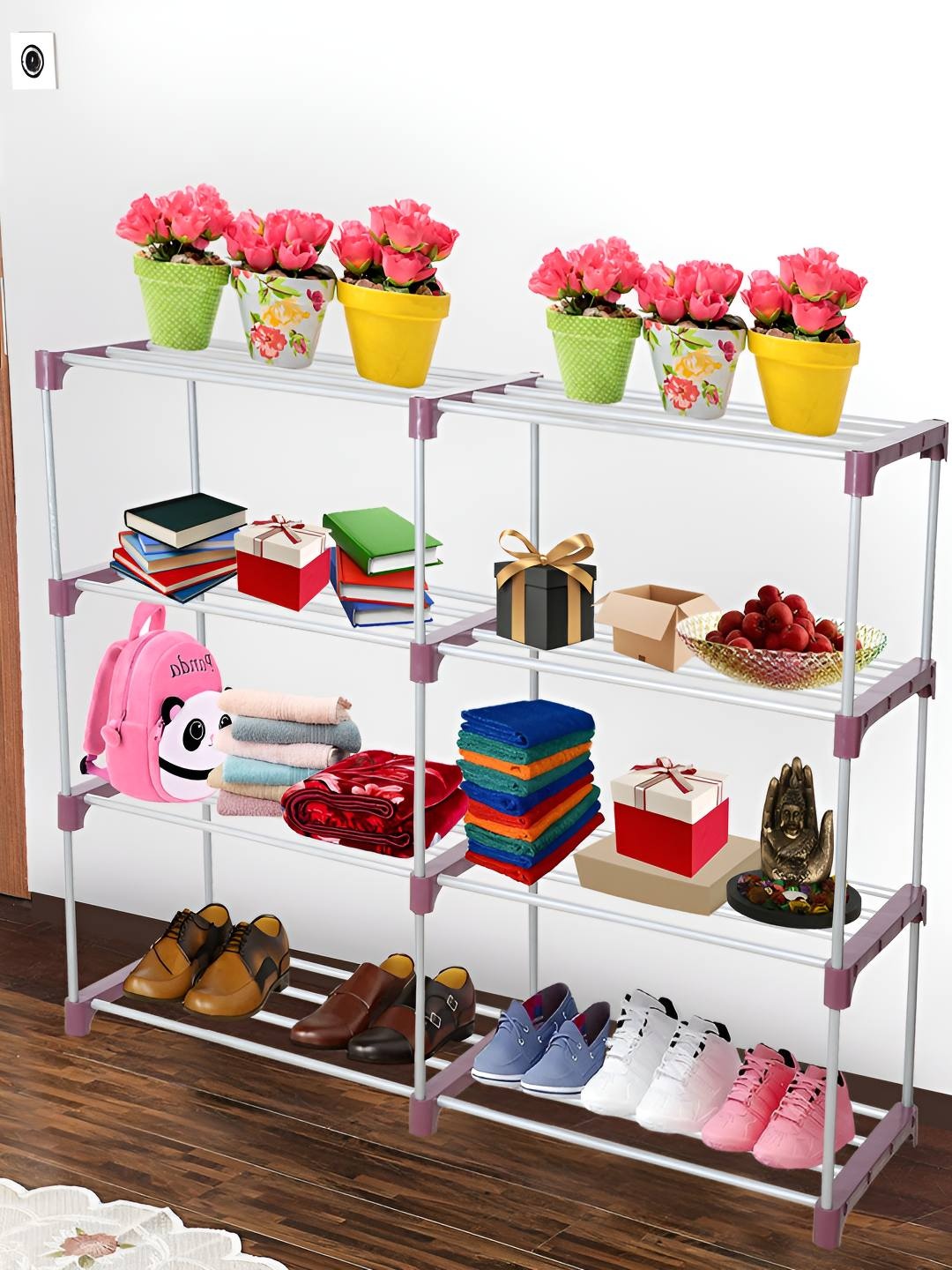 

Decent Hut Maroon 8-Tier Rectangle Stainless Steel Shoe Rack