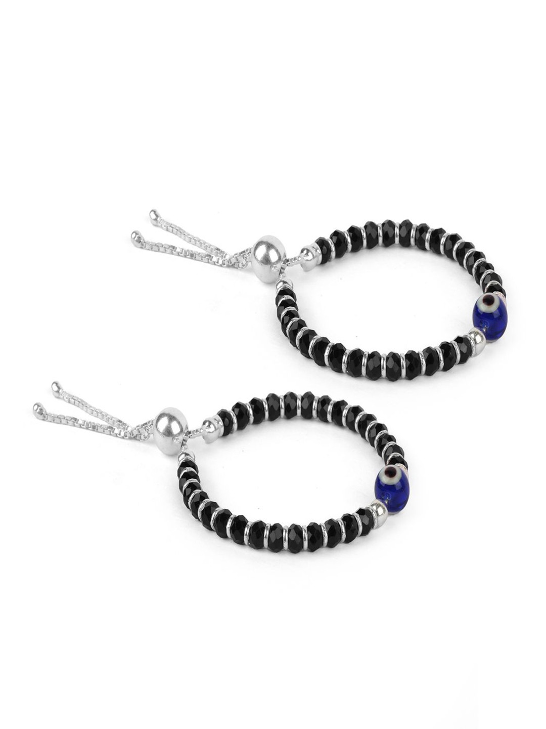 

Paavni Unisex Kids 2 Sterling Silver Handcrafted Silver-Plated Wraparound Bracelet