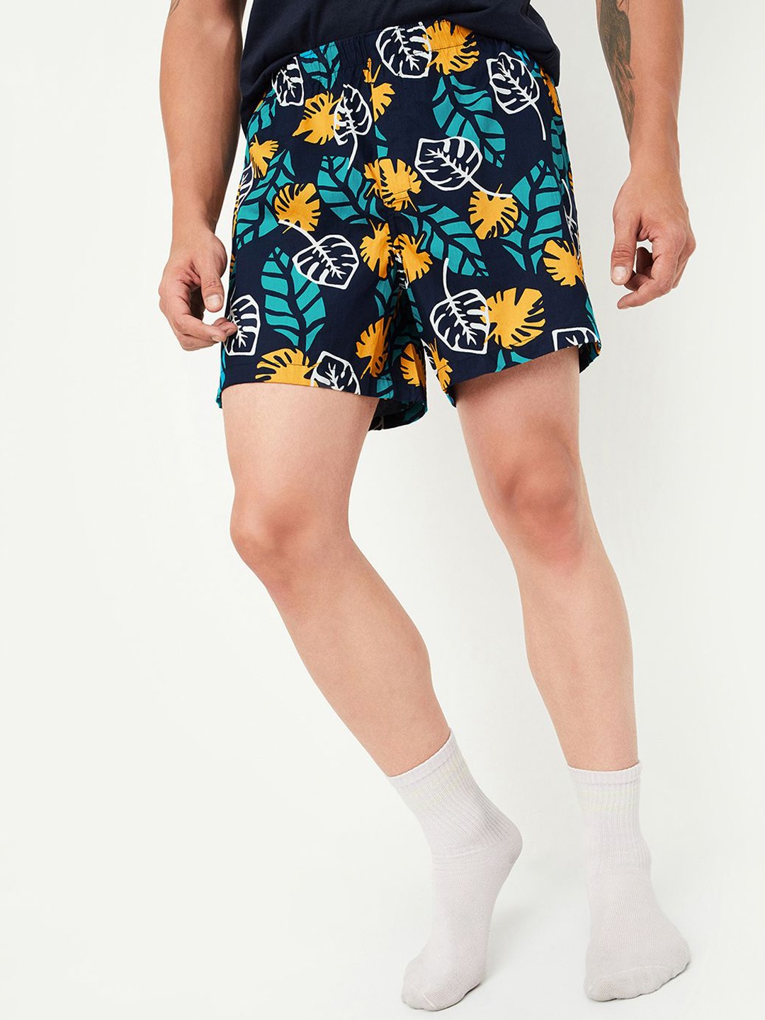 

max Printed Pure Cotton Boxer 1000014345520, Navy blue