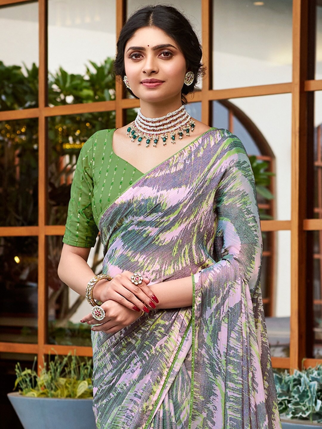 

A.V.M Prints Pure Silk Saree, Green