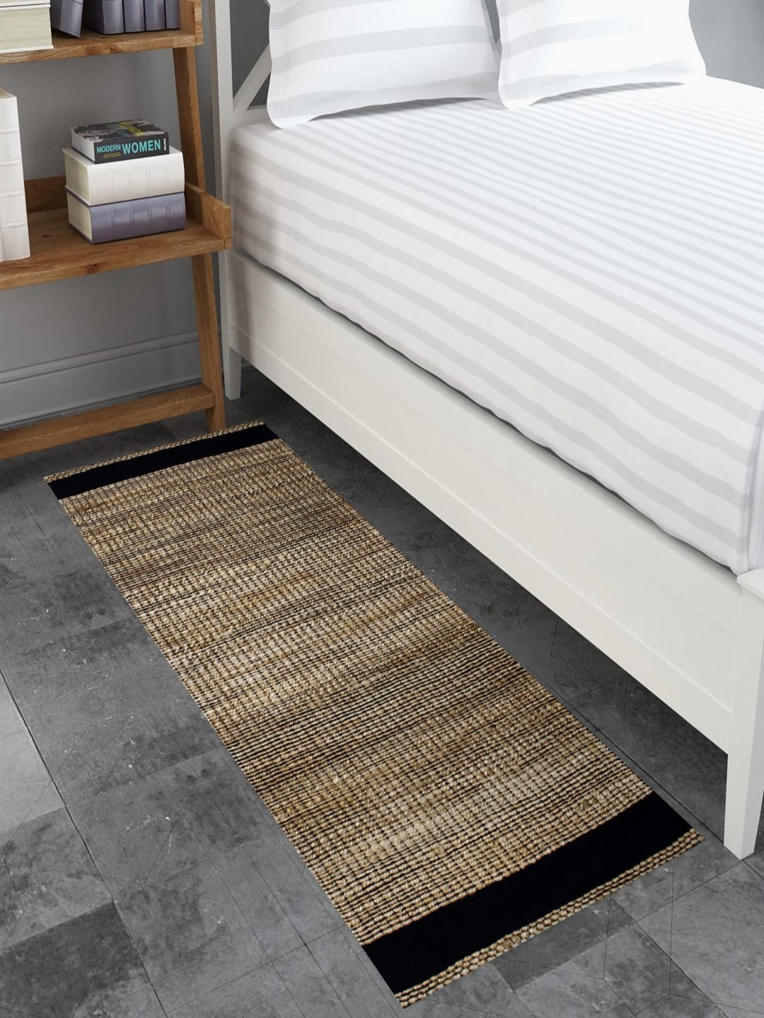 

MRIC Beige & Black Bohemian Handmade Hemp Carpet