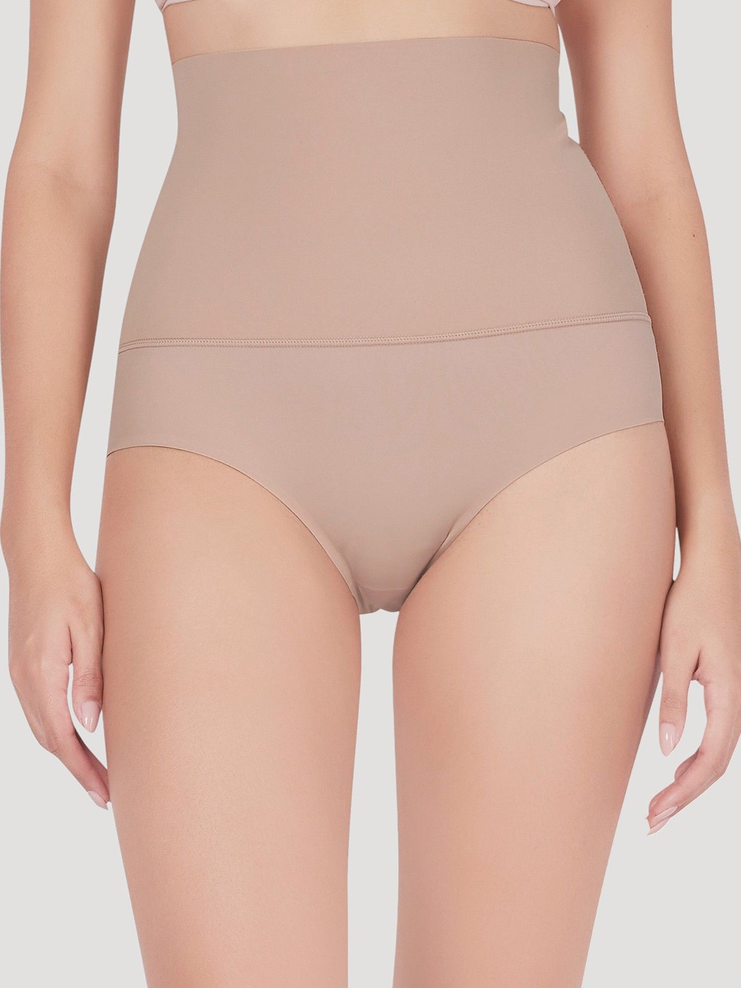 

PLUMBURY Women Seamless Highwaist Tummy Tucker Shapewear Panty, Beige