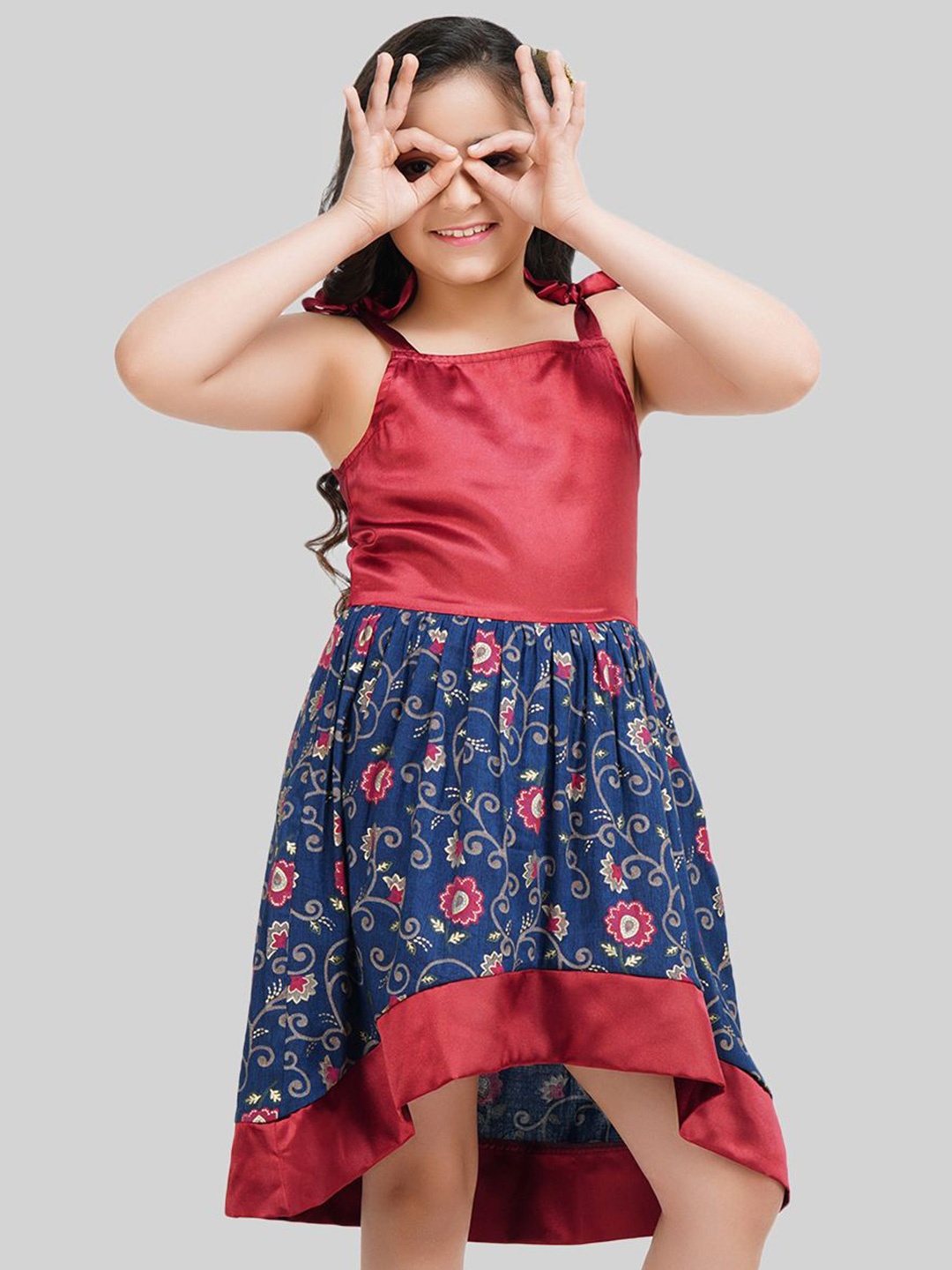

BEING NAUGHTY Floral Print Fit & Flare Dress, Red