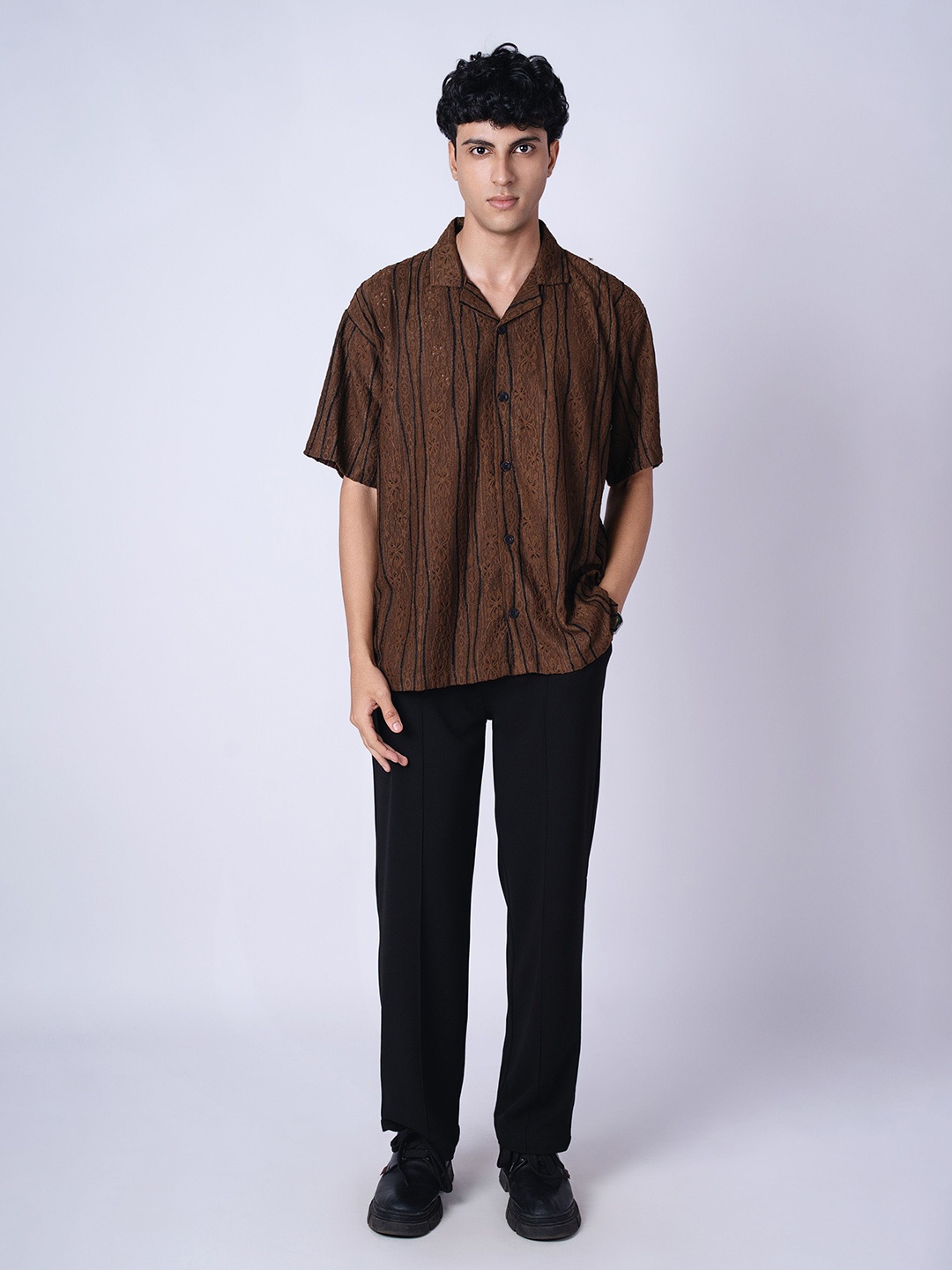 

Hop Head Coffee Mesh Line Shirt, Coffee brown