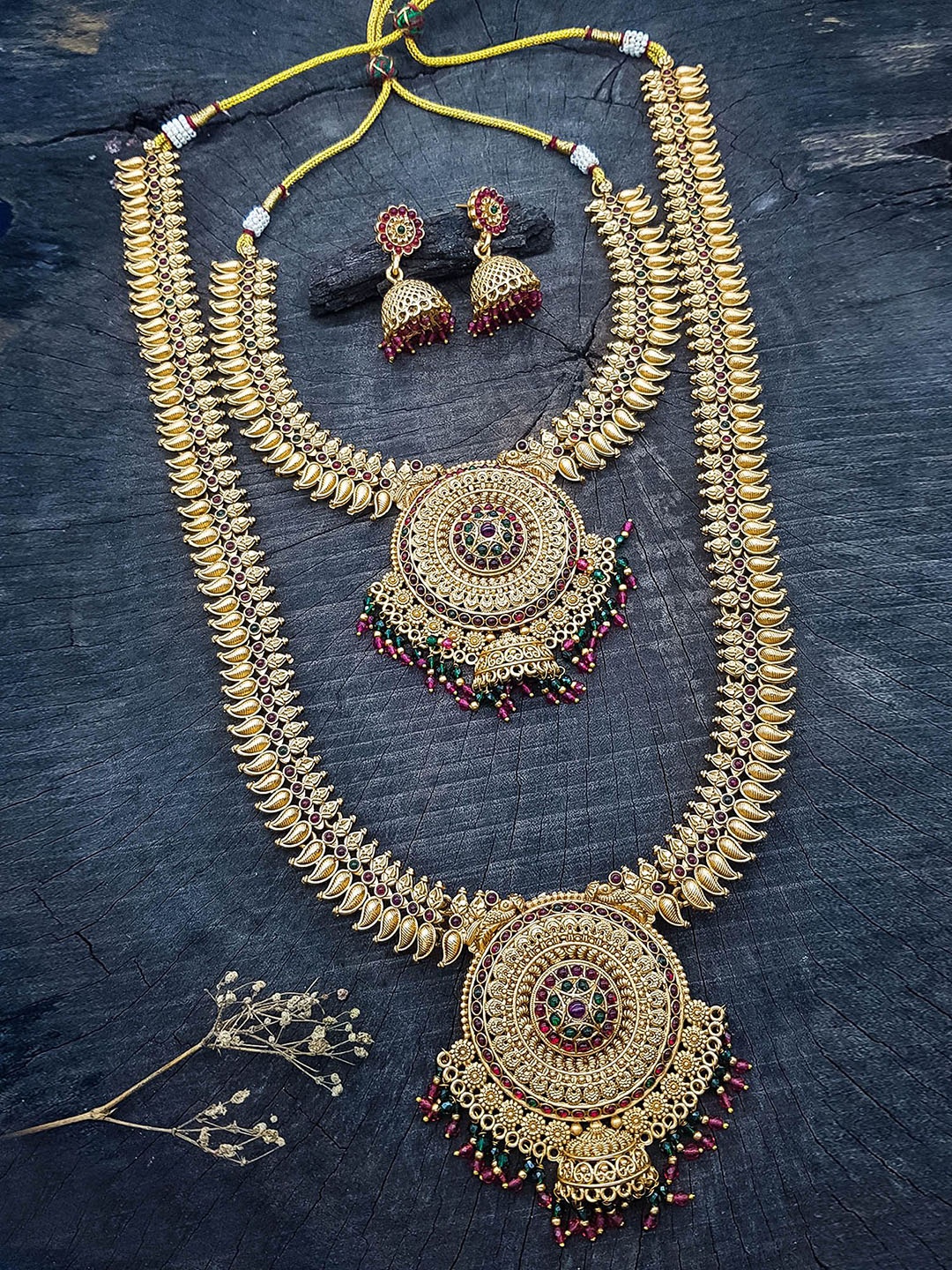 

GRIIHAM Gold-Plated Cubic Zirconia Dulhan Bridal Jewellery Set