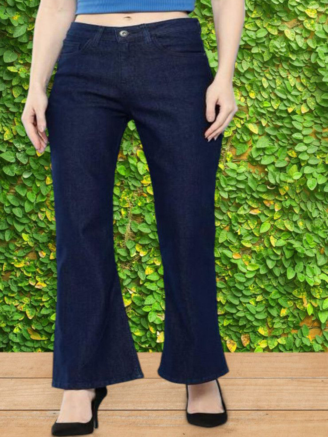 

Perfect Outlet Women Wide Leg High-Rise Jeans, Blue