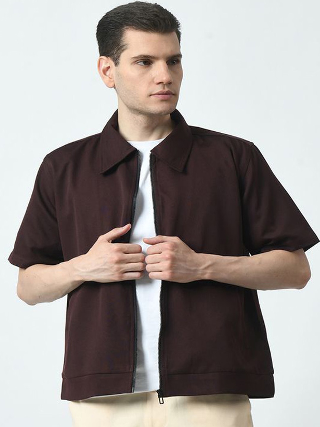 

EKSDEE Men Polyester Lightweight Tailored Jacket, Burgundy