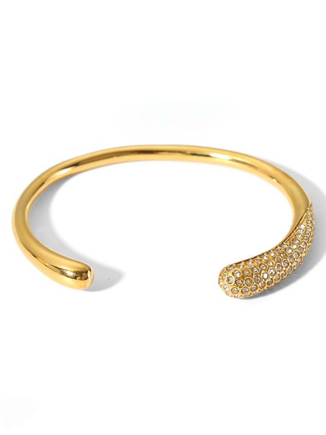 

Just Lil Things Gold-Plated Stone Studded Cuff Bracelet