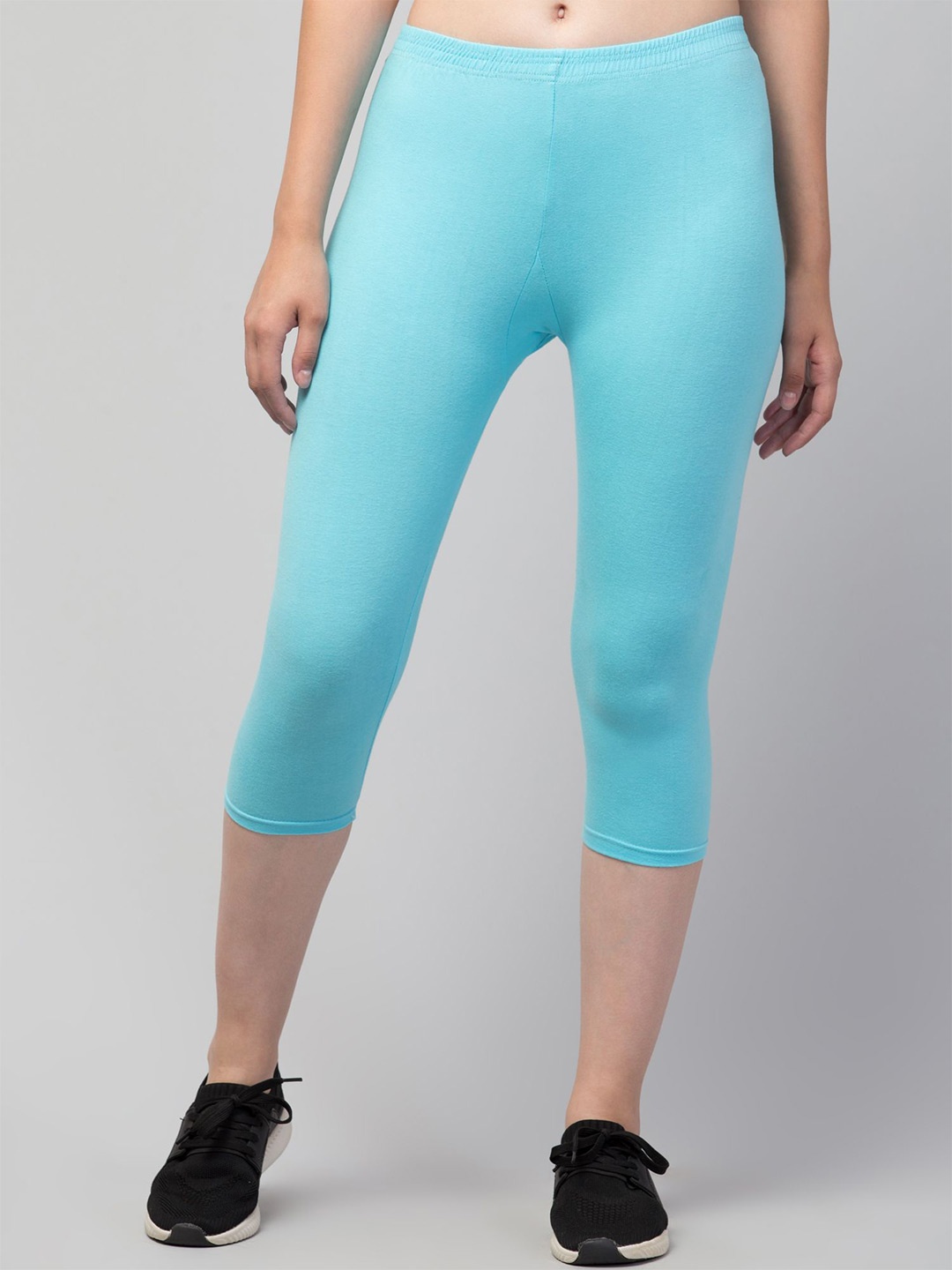 

CKARFE Women Skinny Fit Capris, Turquoise blue