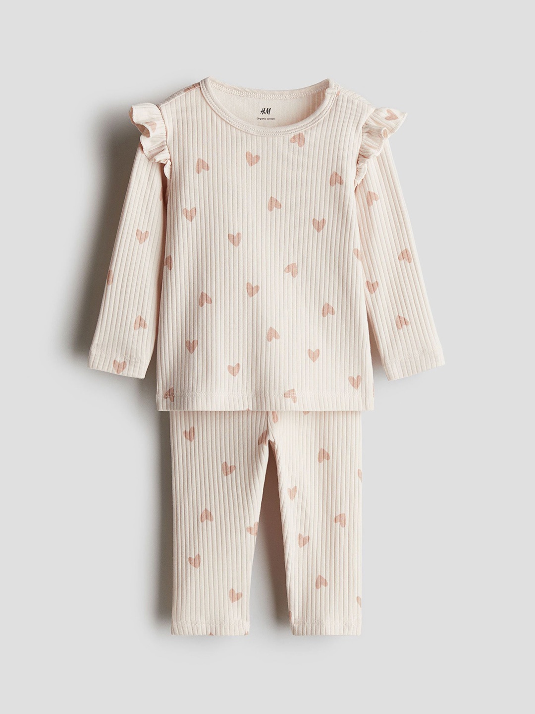 

H&M Boys Ribbed Cotton Set, Pink