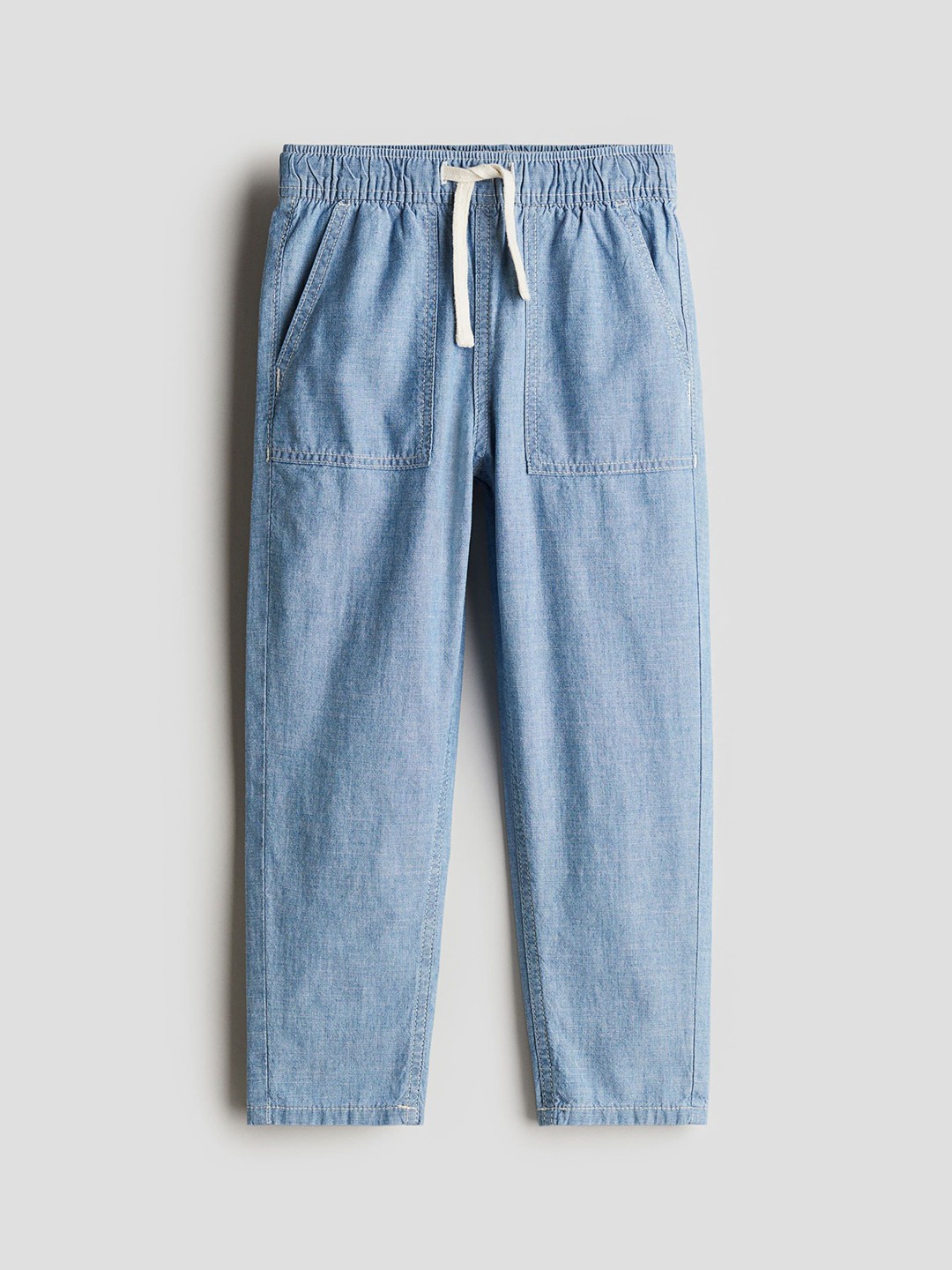 

H&M Linen-Blend Joggers, Blue
