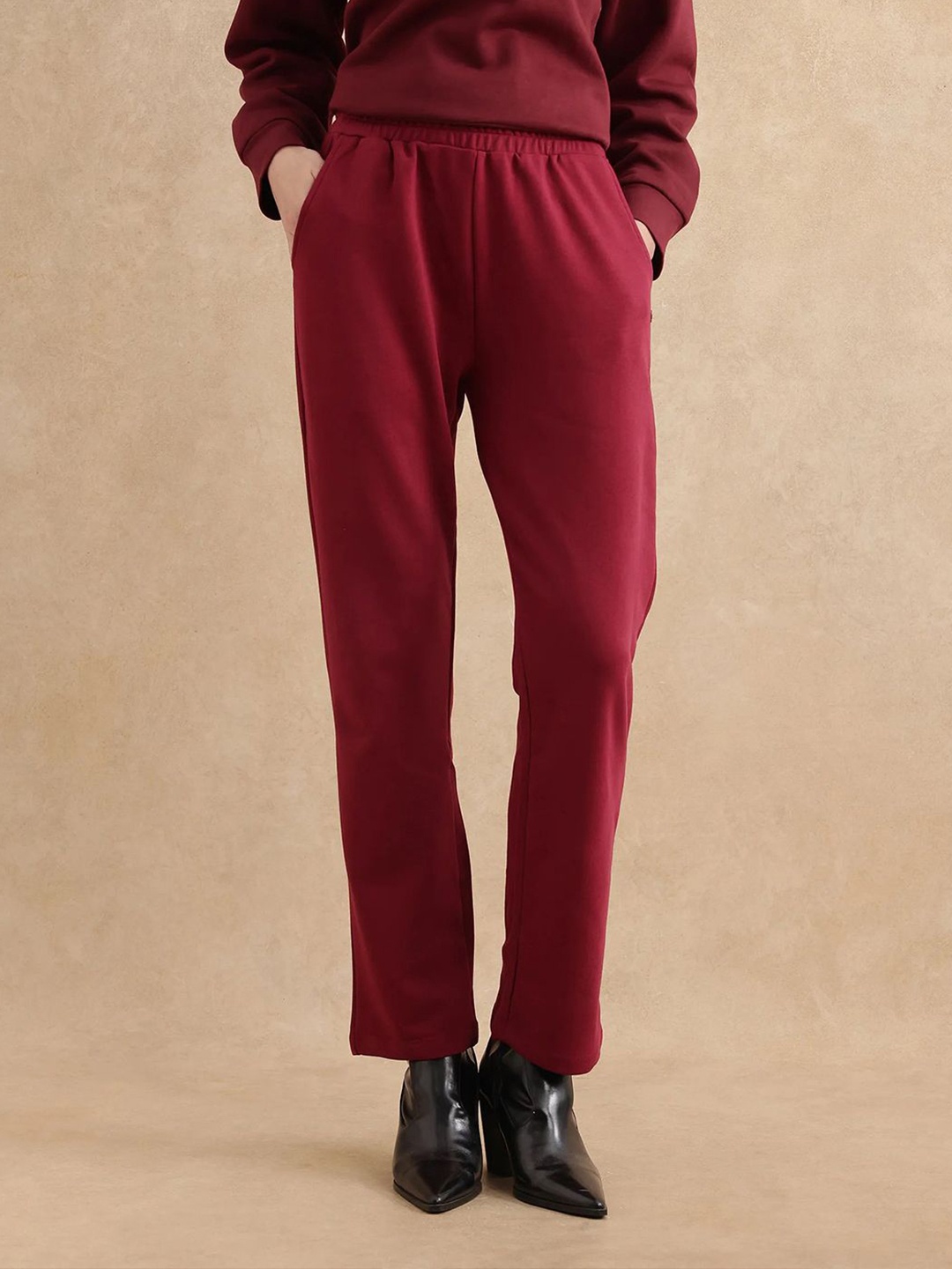 

RAREISM Cotton Relaxed-Fit Track Pants, Maroon