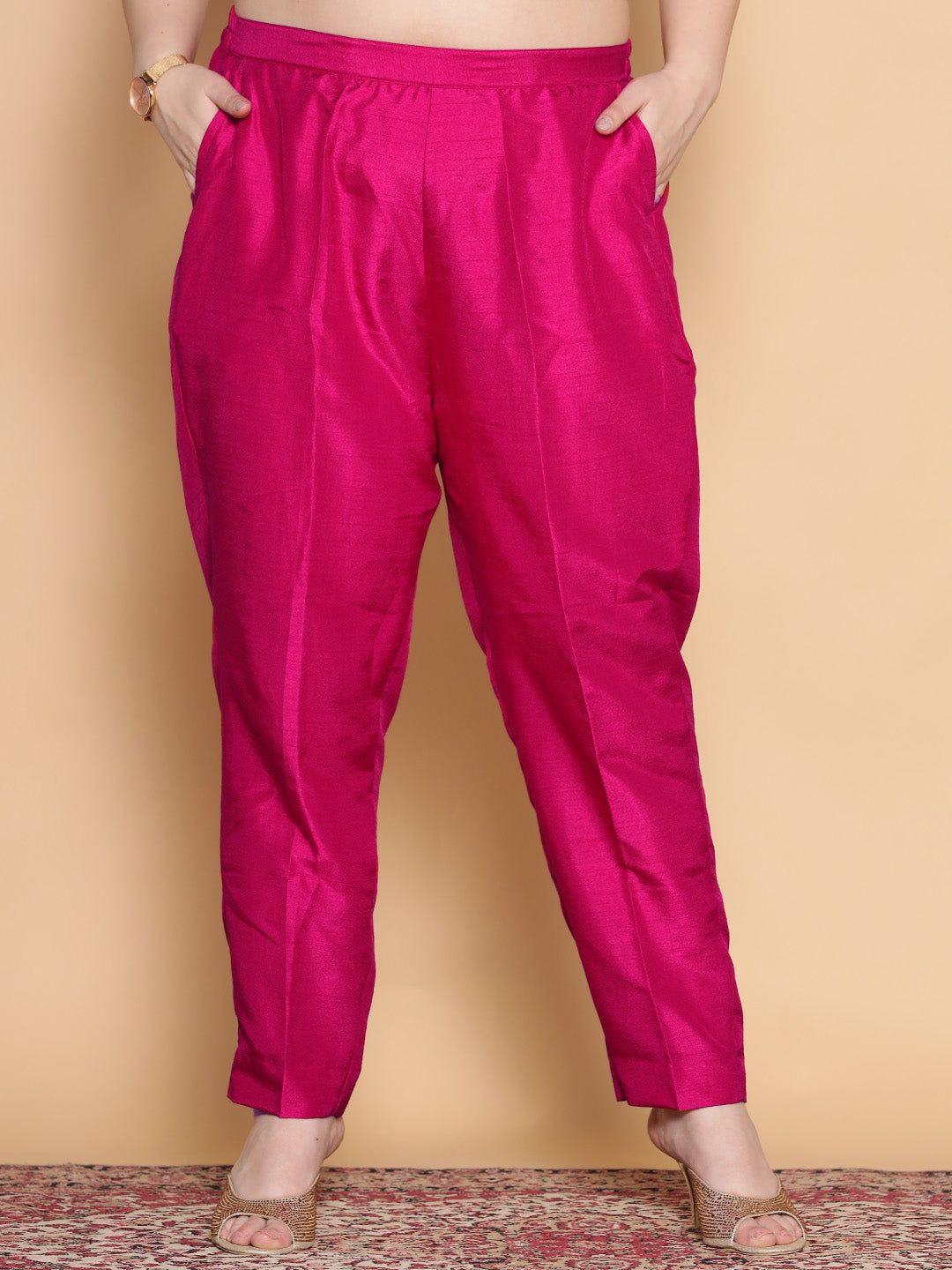 

LetsDressUp Women Comfort Pleated Jodhpuris Trousers, Magenta