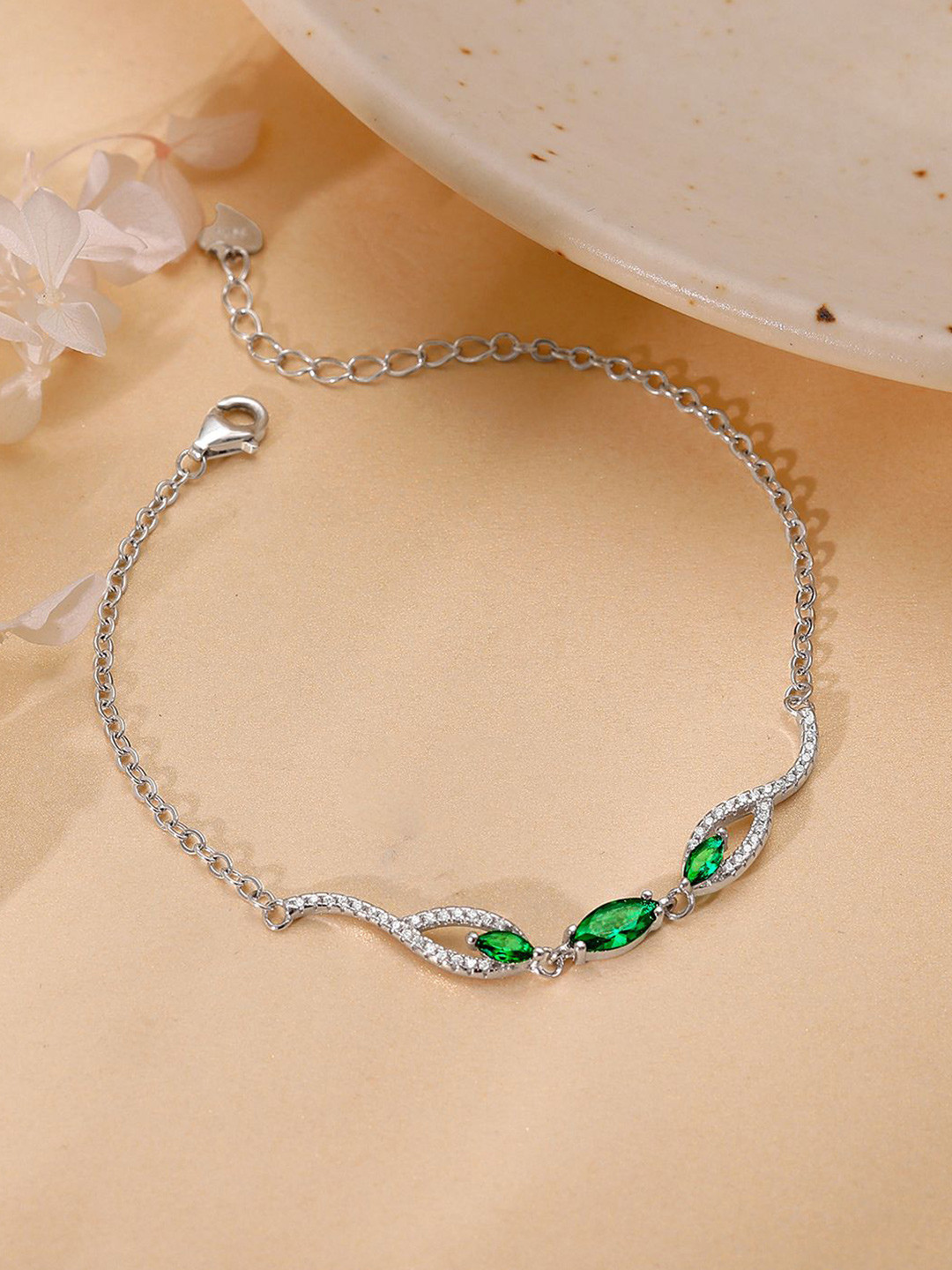 

GIVA Women Sterling Silver Rhodium-Plated Wraparound Bracelet