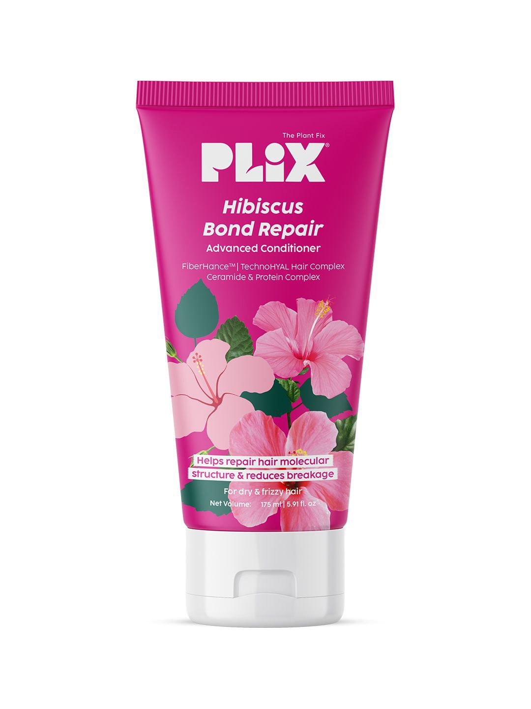 

PLIX THE PLANT FIX Hibiscus Bond Repair Conditioner For Damaged, Frizzy Hair - 175 ml, Pink