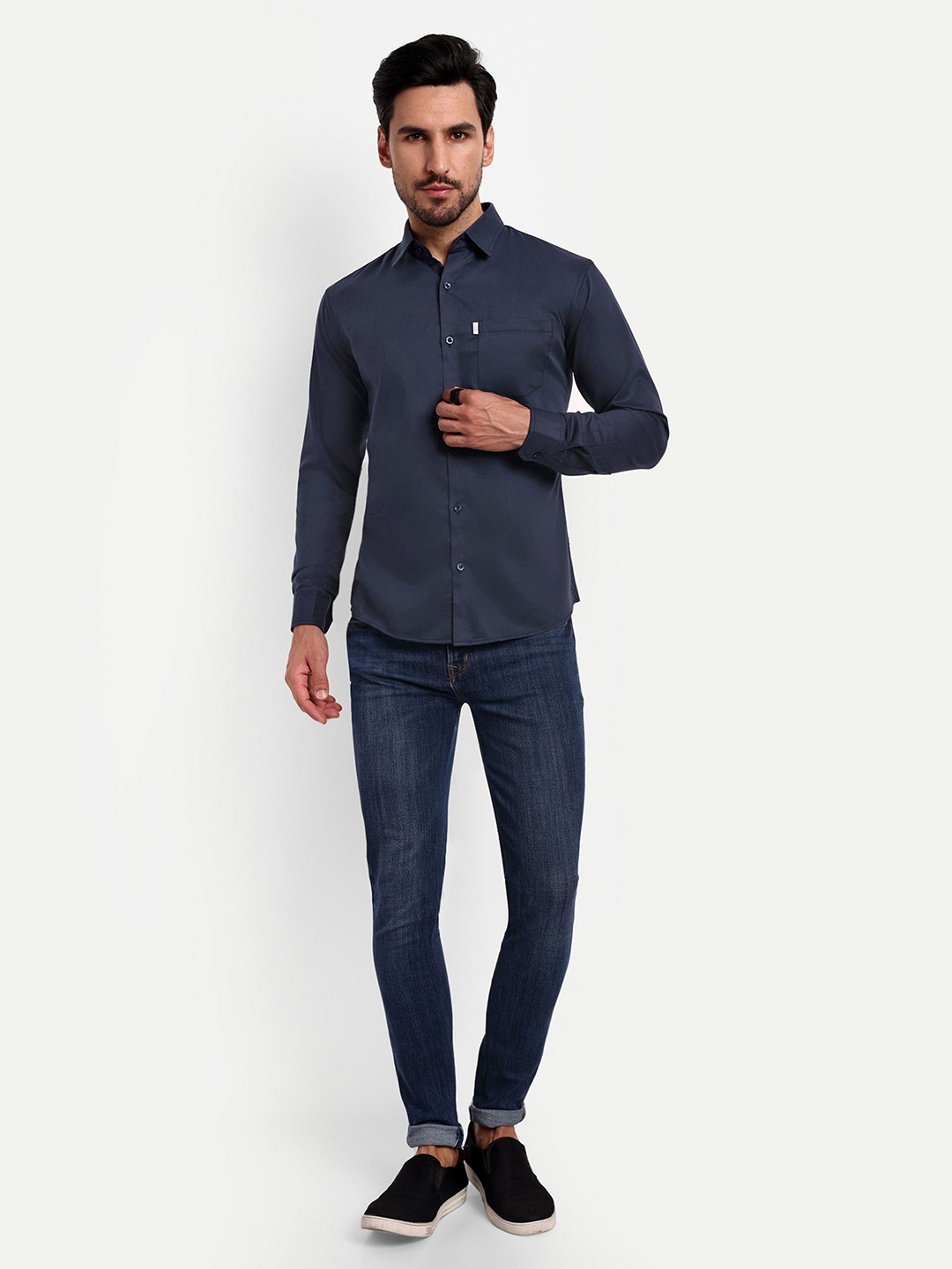 

Lewogle Men Opaque Casual Shirt, Blue