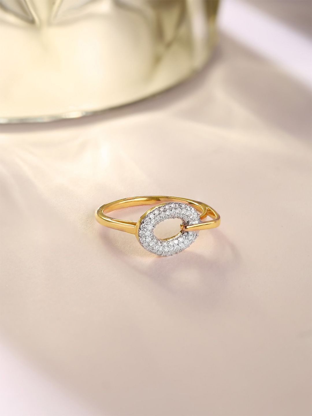 

Mia by Tanishq Women 18kt BIS Hallmark Orbit of Elegance Gold & Diamond Finger Ring-2.7gm