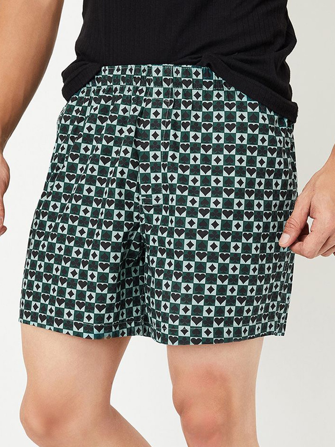 

max Printed Pure Cotton Boxers 1000014462481, Green
