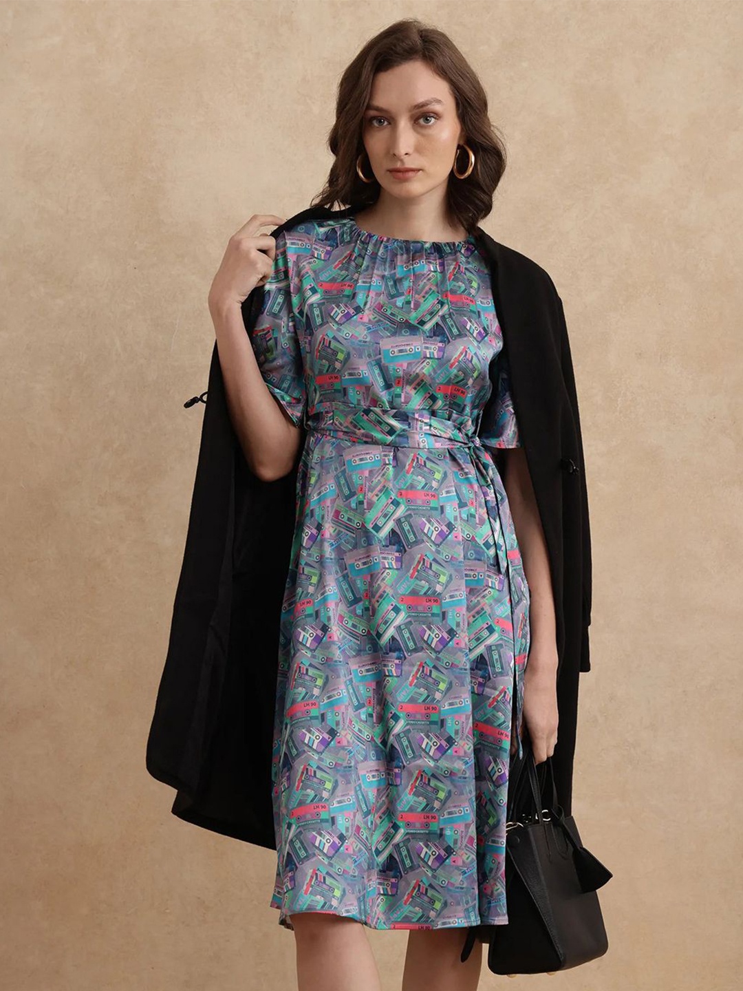 

RAREISM Floral Print Fit & Flare Midi Dress, Multi