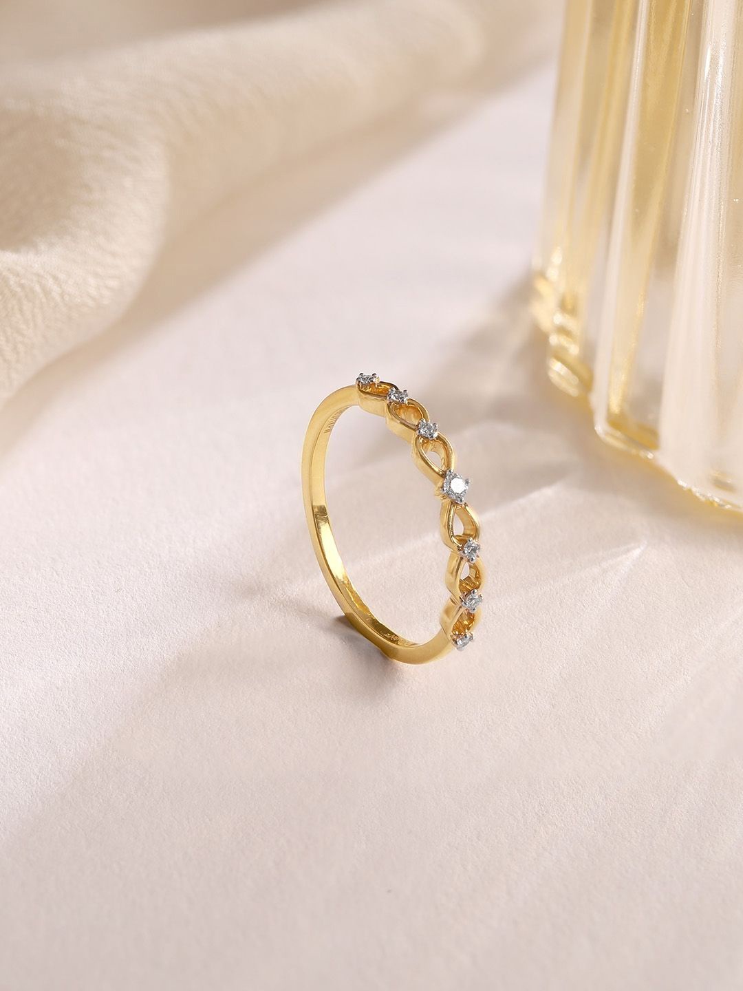 

Mia by Tanishq Women Interwoven Grace 14K Gold Finger Ring 1.46g, Yellow