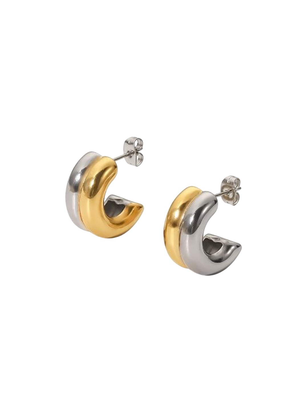 

Just Lil Things Contemporary Half Hoop Earrings, Gold