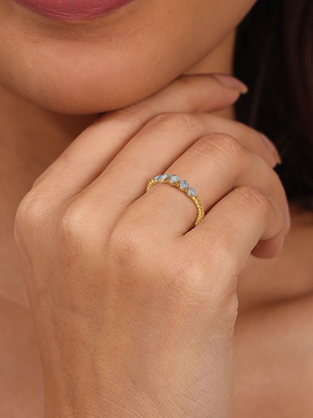 

Mia by Tanishq Women 14 KT Gold Orbit Sparkle Finger Ring 1.73 g