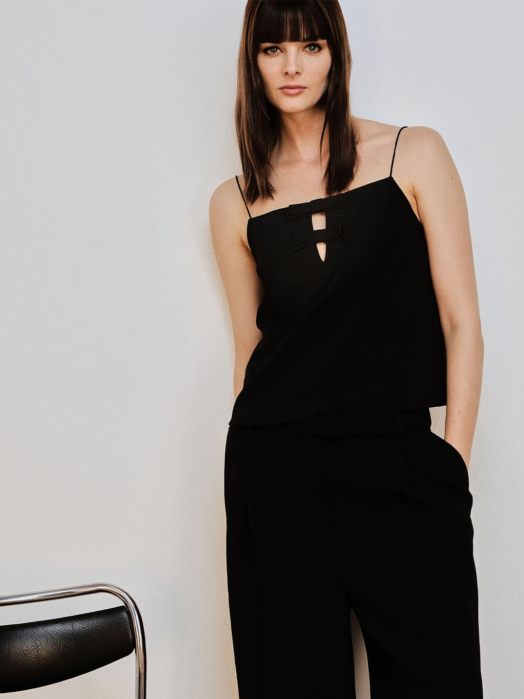 

H&M Strappy Jersey Top, Black