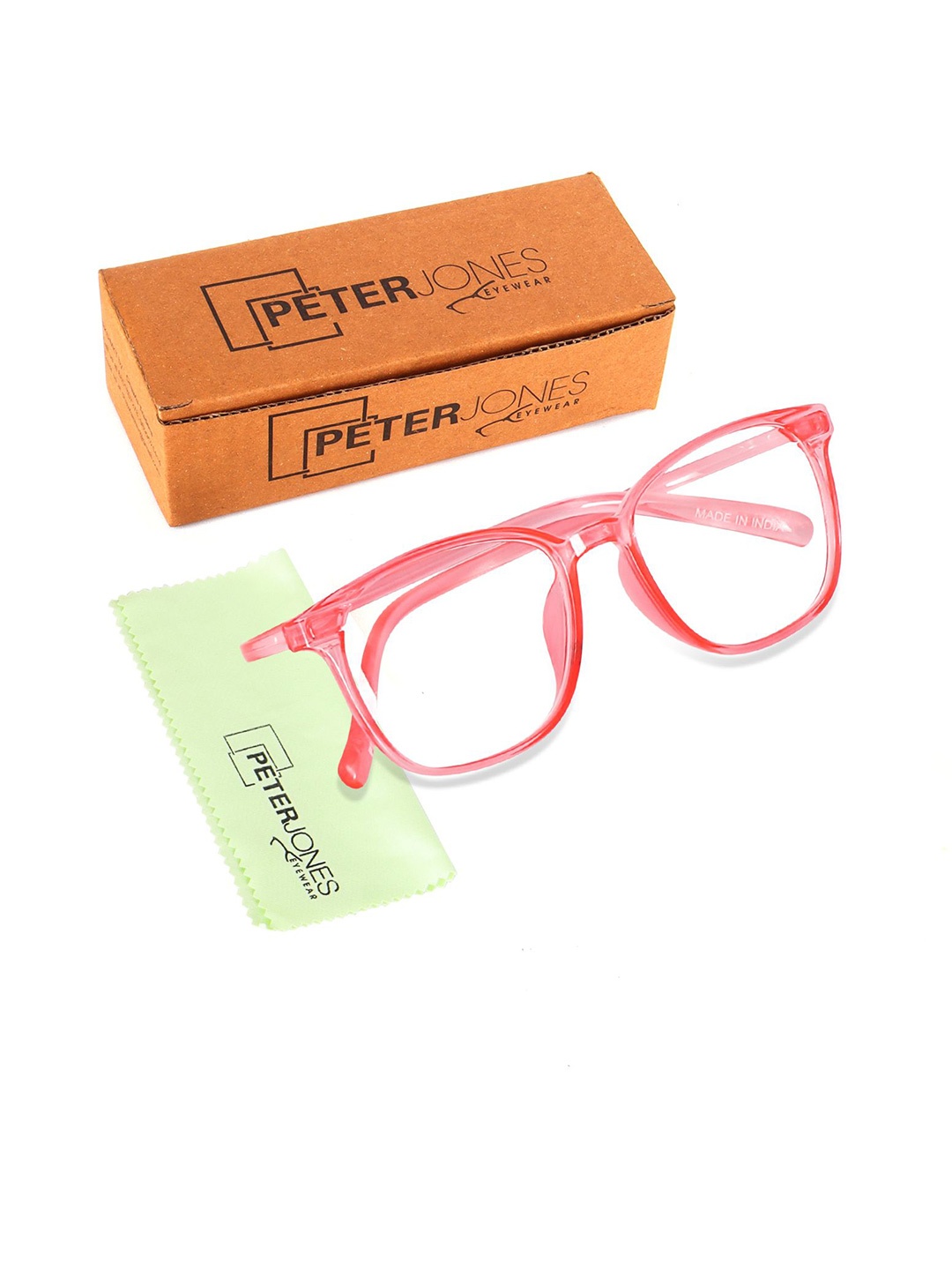 

Peter Jones Eyewear Unisex Full Rim Square Frames, Pink