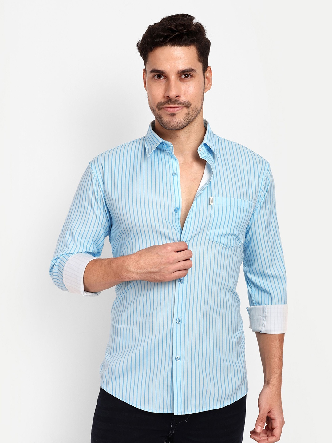 

Lewogle Men Opaque Casual Shirt, Blue