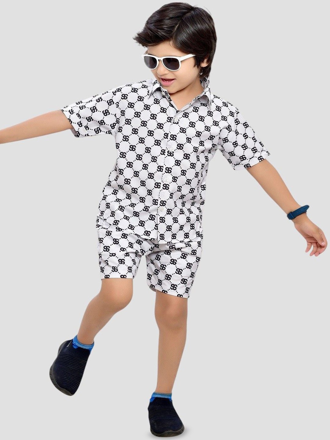 

BAESD Boys Printed Pure Cotton Clothing Set, White
