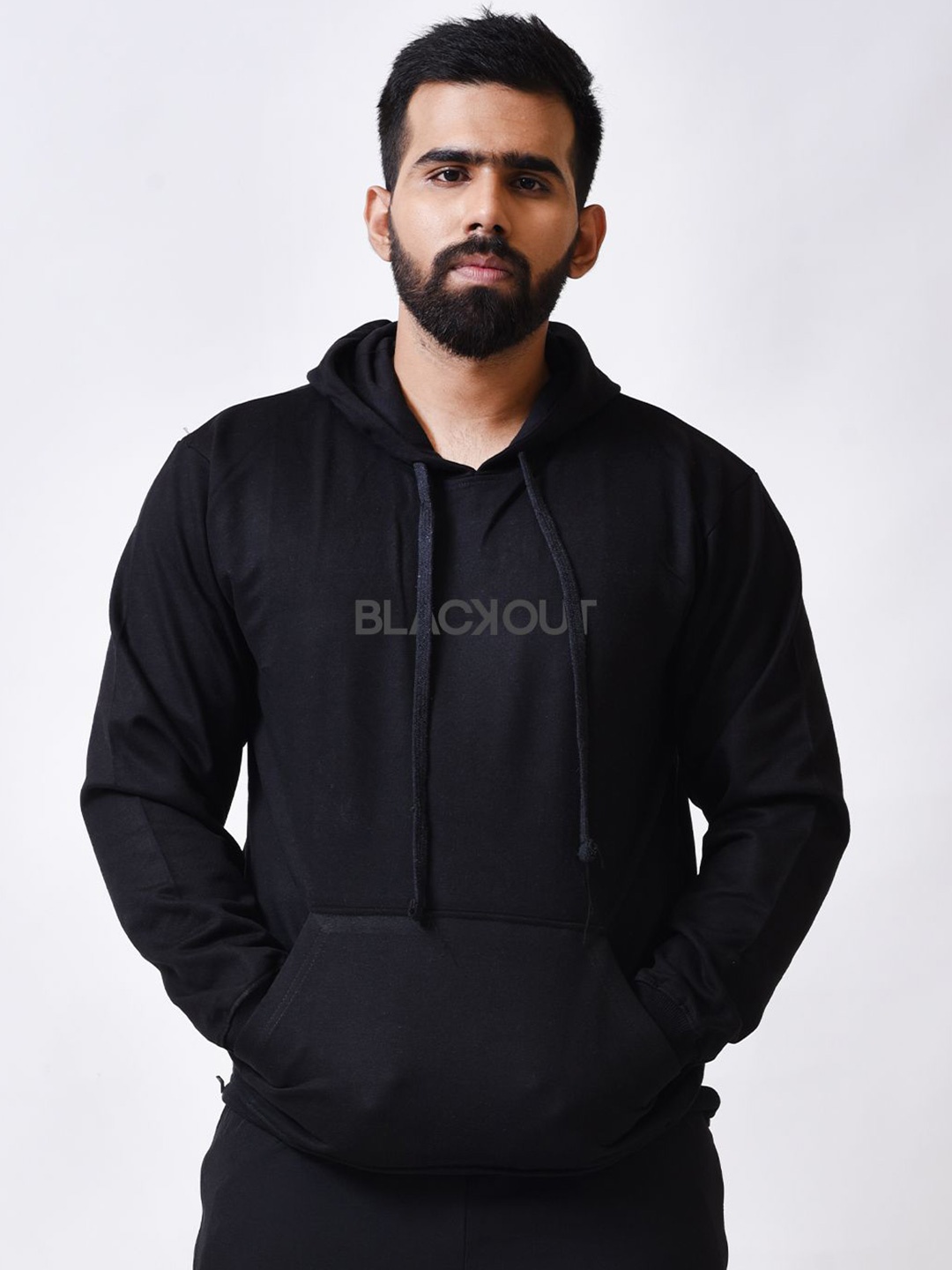 

Bloopers Store Men Printed Hooded Sweatshirt, Black