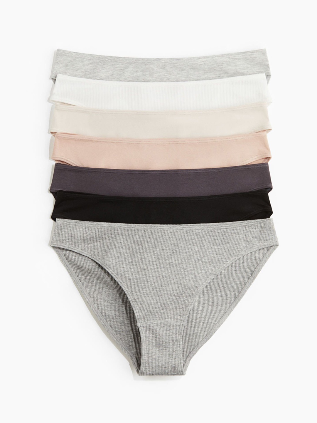 

H&M 7-Pack Bikini Briefs, Grey