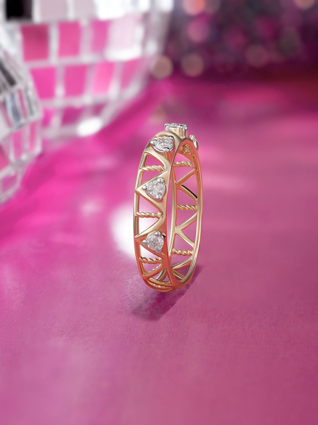 

Mia by Tanishq Women 18KT Artistic Arrow Gold & Diamond Finger Ring 1.89g