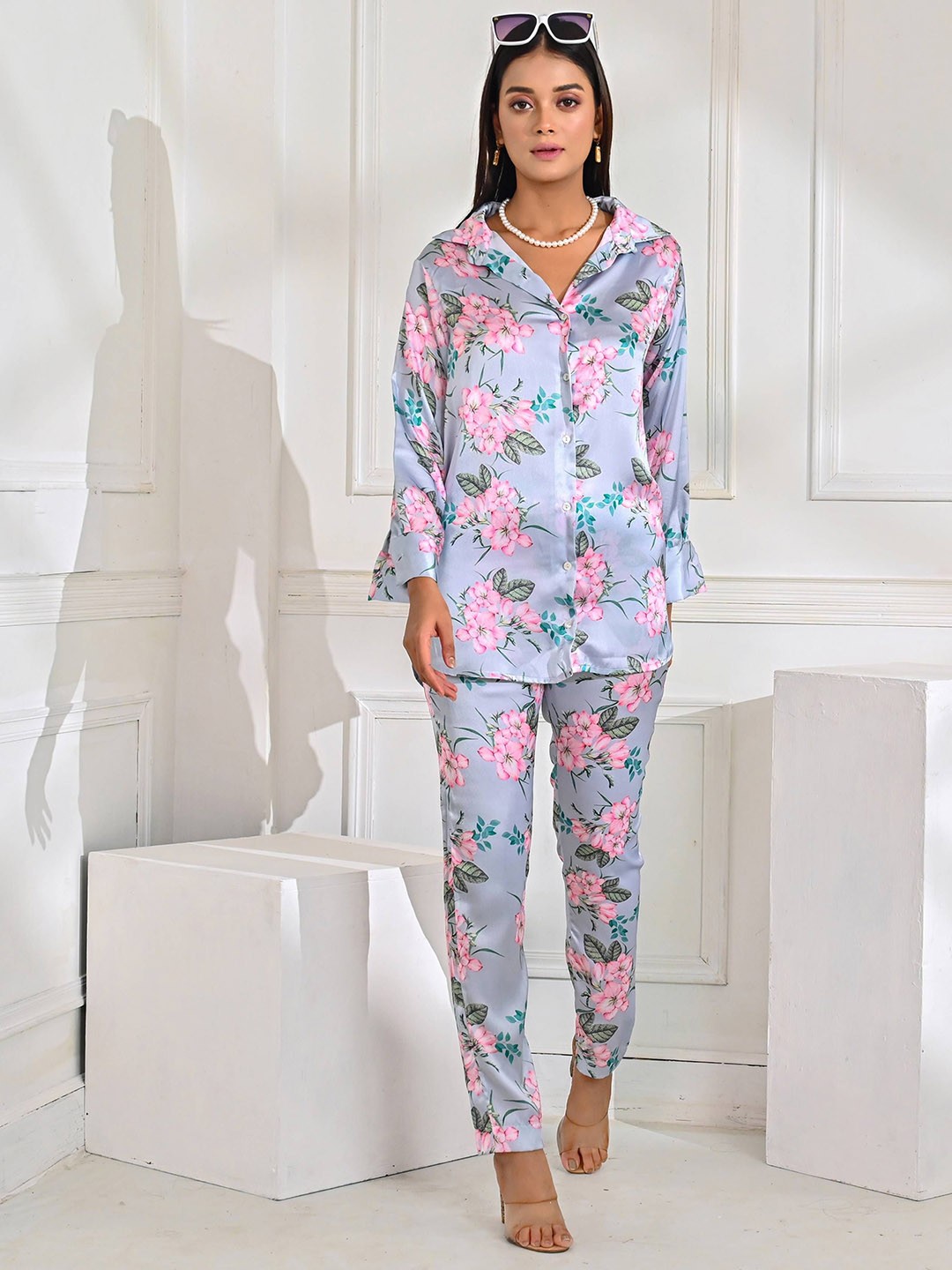 

Unityshop Printed Long Sleeves Shirt & Trouser, Grey