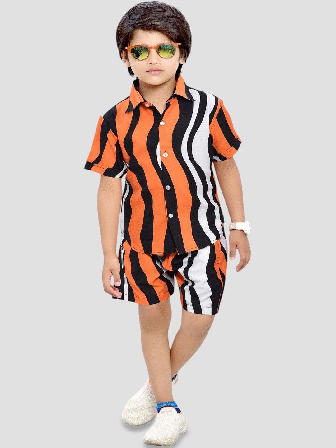 

BAESD Boys Printed Pure Cotton Clothing Set, Orange