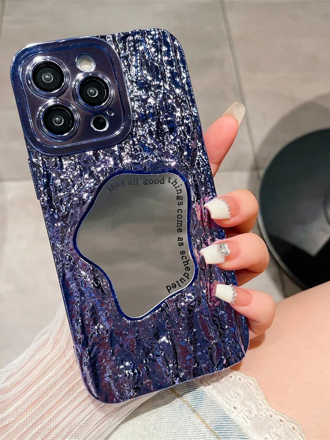 

Luxury Kase Abstract Printed iPhone 13 Pro Back Case Mobile Accessories, Blue