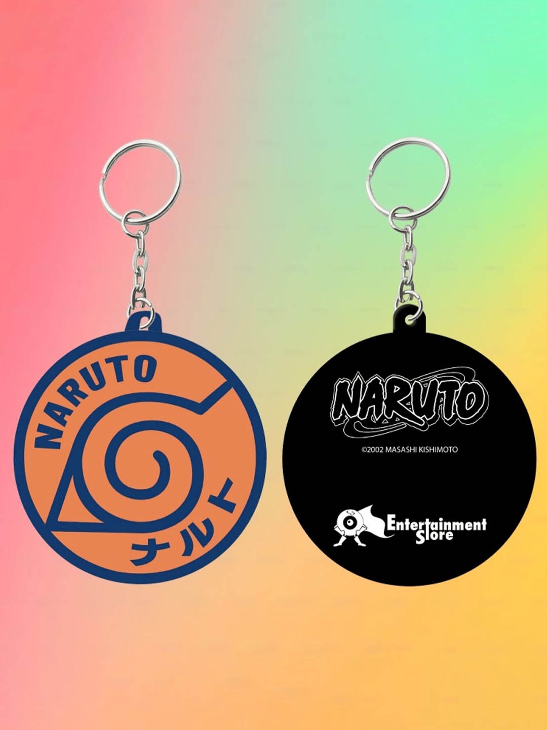 

Entertainment Store Naruto Leaf Village Doubleside Key Chain, Black