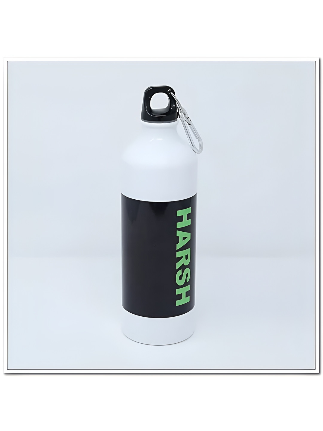 

fnp White & Black Aluminium Typography Printed Water Bottle 650 ml
