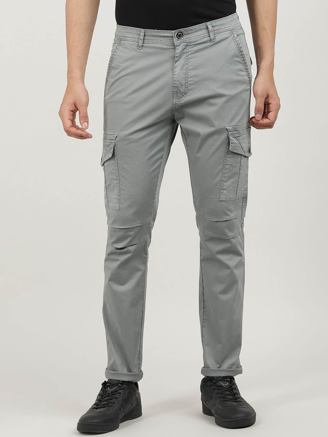 

DRAGON HILL Men Relaxed Cargos Trousers, Na