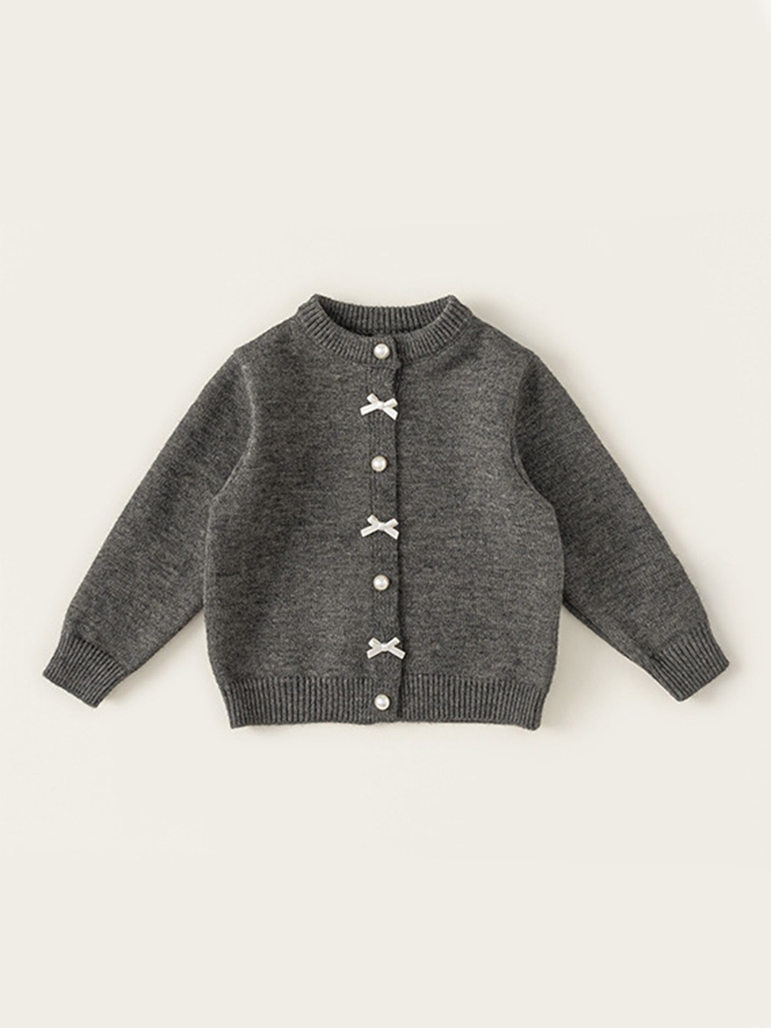 

LULU & SKY Girls Speckled Cardigan, Grey