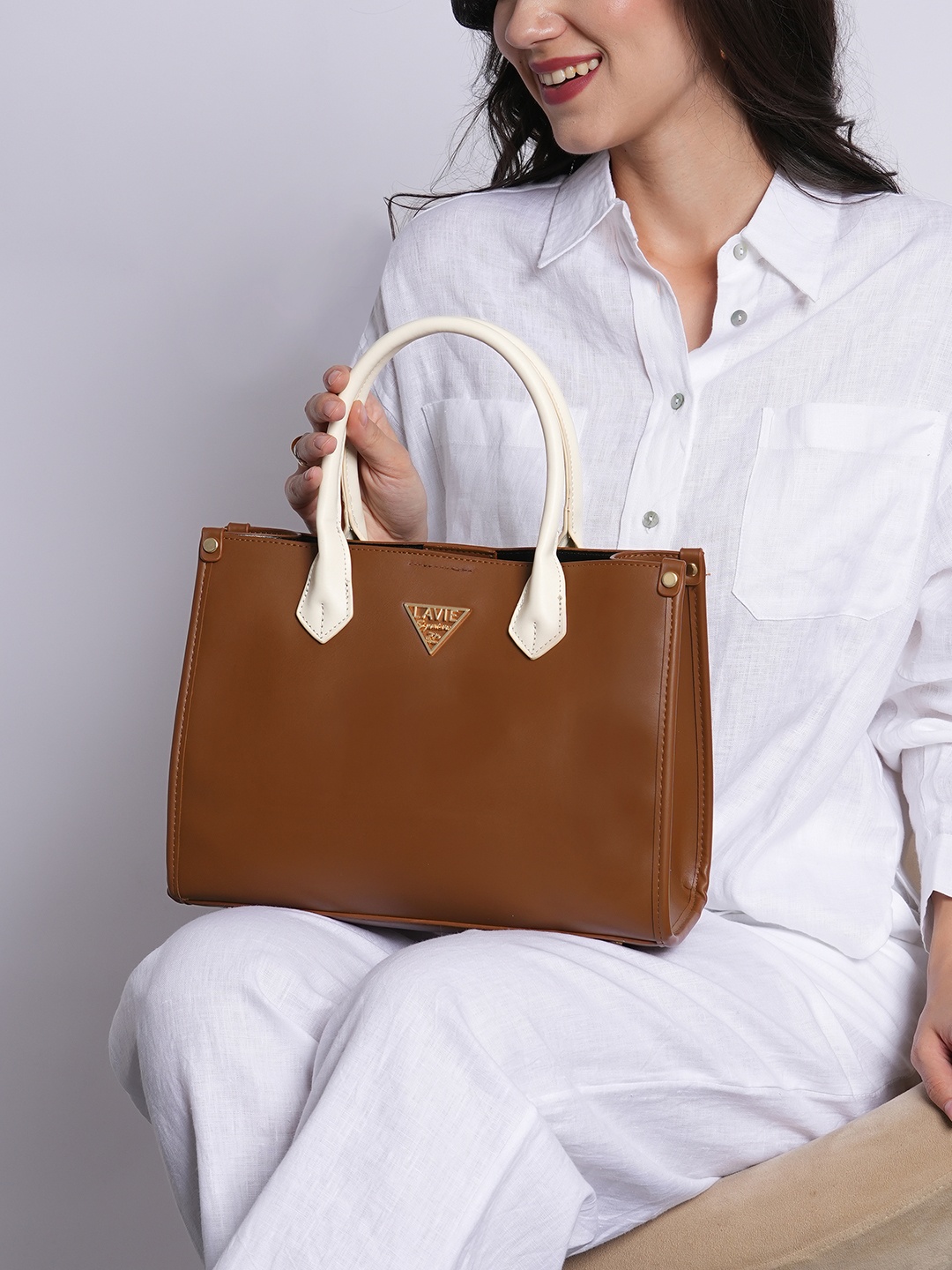 

LAVIE Signature Women Trinidad Satchel Handbag, Tan