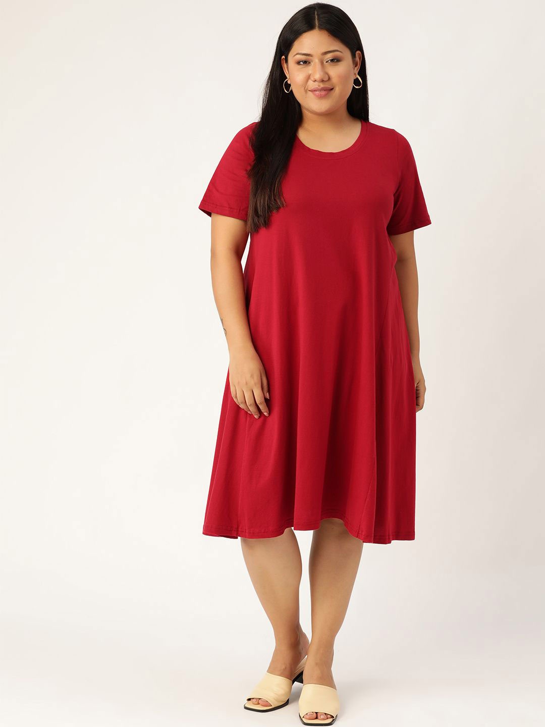 

theRebelinme A-Line Midi Dress, Maroon