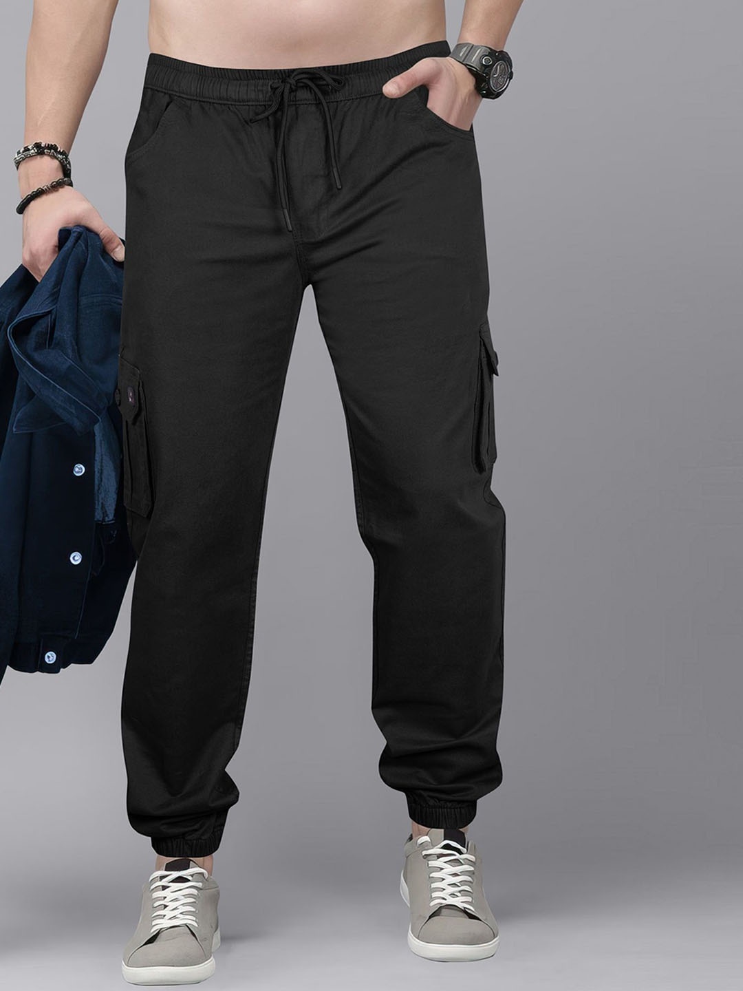 

Jb Just BLACK Men Cotton Regular Fit Relaxed Easy Wash Joggers Trousers